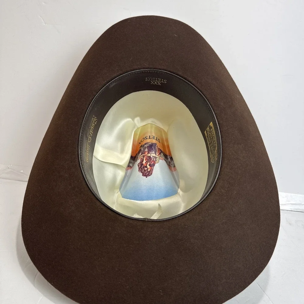 John B Stetson 3X Beaver Cowboy Hat Size 7 1/2  Brown XXX Stetson